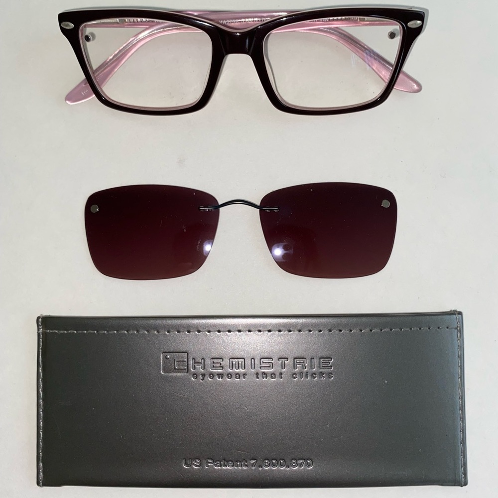 Konishi Frames KA5738 C1 Burgundy/Pink with Polarized Chemistrie Clip